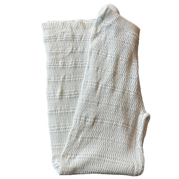 L*Space Crochet Knit Pant White Medium Wide Leg Coverup Sheer Marabella $165 NEW - Picture 4 of 8